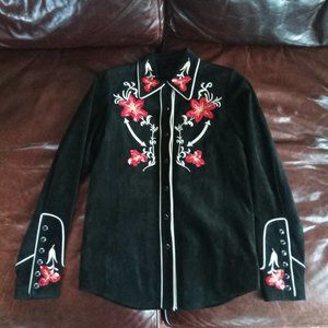 Cripple Creek Western Leather Shirt Small